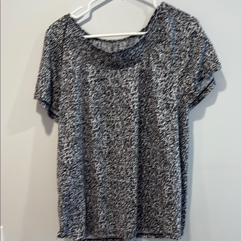Croft & Barrow Black and White Boxy Relaxed Blouse
